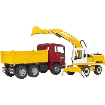 Спецтехника Bruder Грузовик МАN TGA и экскаватор Liebherr 1:16 (02751) | Зображення 1