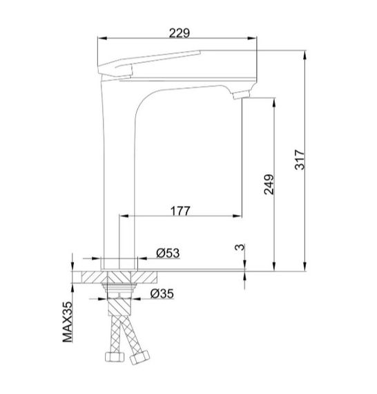 Змішувач для умивальника Frap F1052-54 | Зображення 4