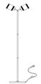 Торшер LK-734F/2 E27 WH+CH