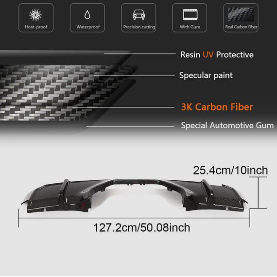 Дифузор заднього бампера V2 (для G80, Карбон) для BMW 3 серія G20/21 2018- рр | Зображення 4