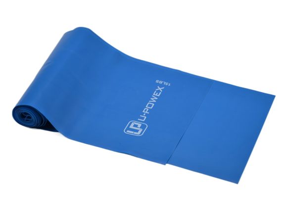 Стрічка-еспандер для фітнесу та реабілітації U-POWEX Fitness band 0.4мм. (6.8 кг) Blue | Зображення 1