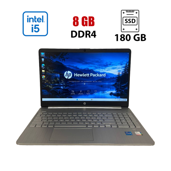 Ультрабук Б-класс HP 15-dy2093dx / 15.6" (1920x1080) IPS / Intel Core i5-1135G7 (4 (8) ядра по 4.2 GHz) / 8 GB DDR4 / 180 GB SSD / Intel Iris Xe Graphics / WebCam б/у