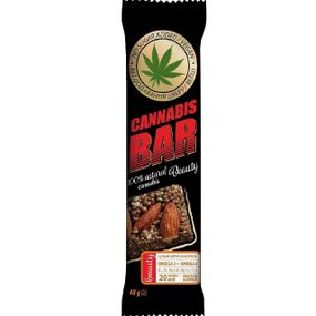 Батончик  ТМ "Cannabis Bar" — мюслі з насіння конопель, мигдалю та кукурудзяних кульок 40 г.