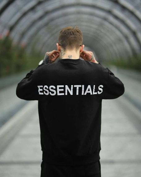 Світшот зима/осінь фліс ESSENTIALS колір чорний
