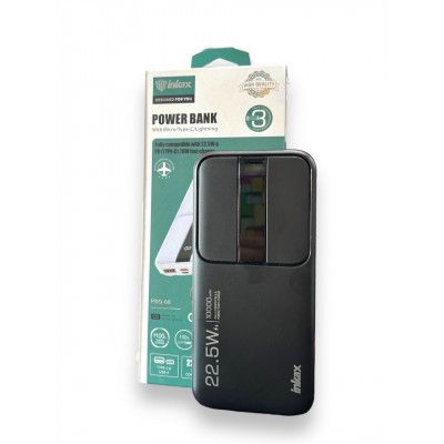POWER BANK INKAX PBQ-08 на 10000 mAh (22,5W) зі швидким заряджанням + 3шнура та циферблатом (2 виходи)