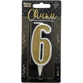 Свічка-цифра 6 Party Хата 1502-5805 Золотий shop (4823118903720)