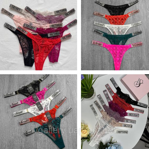 Стринги Victoria's Secret стрази з мереживом , жіночі стрінги Вікторія Сикрет, стрінги Вікторія Сикрет | Зображення 5