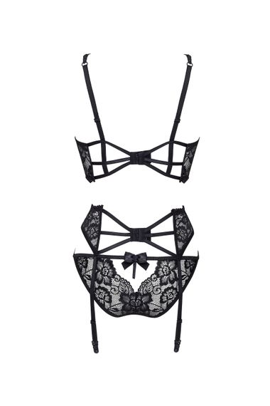 Комплект Beauty Night RYANNE SET thong, garter belt Чорний L/XL | Зображення 6