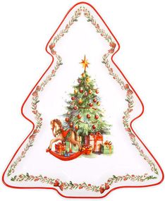 Блюдо порцелянове "Різдвяна Ялинка" 30.5х25.5см, у формі ялинки