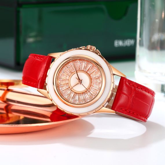 Класичний жіночий годинник Skmei 2172RGRD Rose Gold-Red | Зображення 3