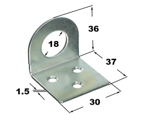 Замочна петля Гнута 36х30х37 D=18 (635-10)