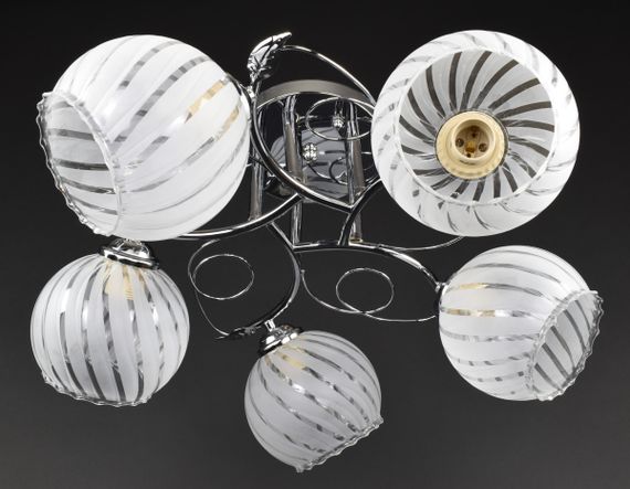 Люстра стельова на 5 лампочок 27280 Хром 24х51х51 см.