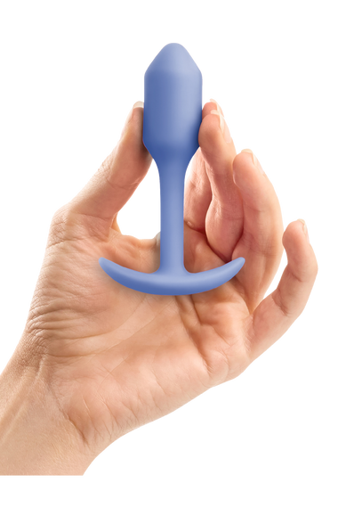 Анальна пробка із зміщеним центром ваги, S, B-vibe Snug Plug 1 фіолетова, 8.6 х 2.2 см | Зображення 1