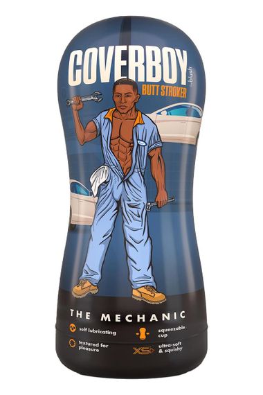 Мастурбатор-анус Blush Coverboy The Mechanic у колбі, коричневий, 18.5 см Sex Aura | Зображення 4