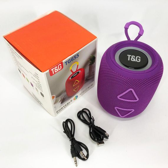 Портативна колонка TG655 5W з RGB підсвічуванням та ремінцем. IX-912 Колір: фіолетовий | Зображення 1
