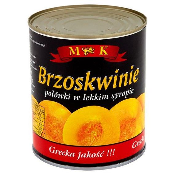 Персики консервированные в сиропе половинками в ж/б M&K (Польша), 820 г