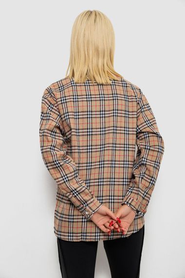 Рубашка женская в клетку, цвет мокко, 244R1070-3 | Зображення 4