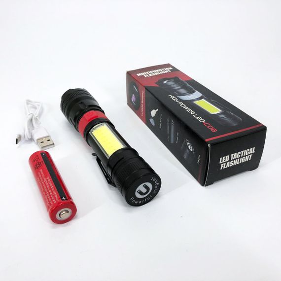 Ліхтар ручний акумуляторний PL-826-P70-COB(white+red), Портативний точковий ліхтар, Похідний ліхтарик | Зображення 6