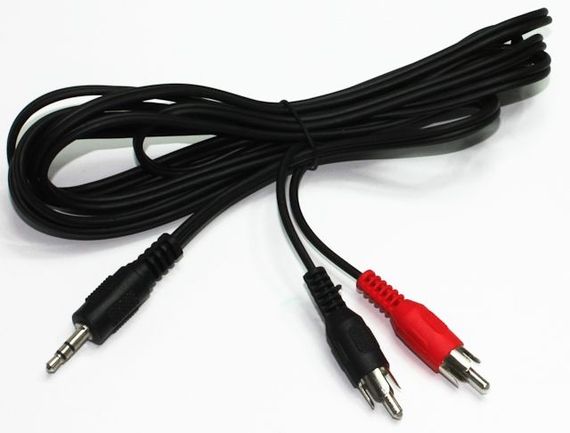Аудіо-кабель Cablexpert CCA-458-5M, 3.5мм/2хRCA-тюльпан тато, довжина 5м., стерео | Зображення 1