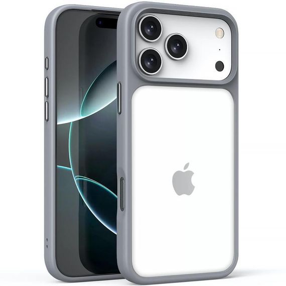 TPU+PC чохол Metal Buttons для Apple iPhone 17 Pro (6.3") Сірий / Grey