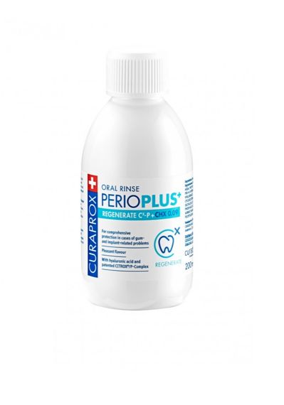 Curaprox REGERATE. Ополіскувач з хлоргексидином 0,09% + Citrox® + гіал.кислота, 200мл.
