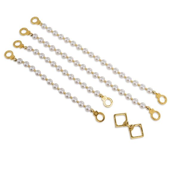 Наручники та поножі LOCKINK Pearl Handcuffs&Anklecuffs Білі One Size | Зображення 5