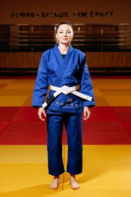 Синє кімоно для дівчат/жінок, грепплінг, TM BUDOGI, зріст 160 см, щільність 450 гр/м.кв.