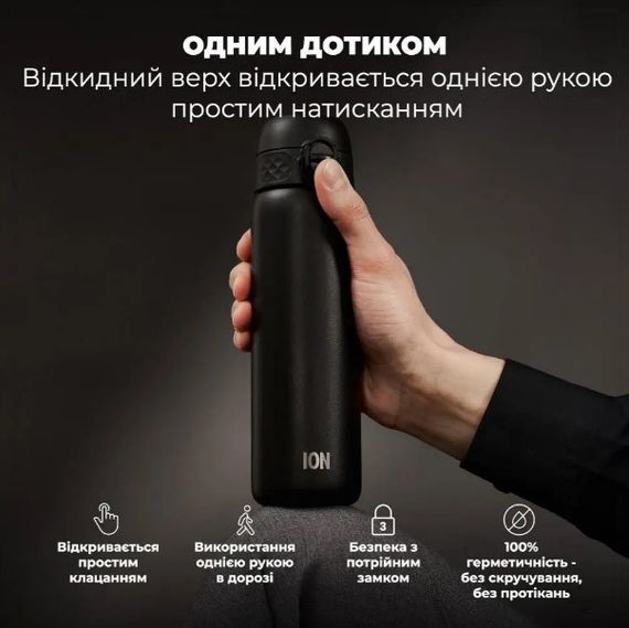 Пляшка для води металева вакуумна ION8 500 мл Vacuum Insulated Black (I8TS500BLK) | Зображення 5