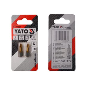 Насадка отверточная бита крестовидная PH2 х 25 мм 2 штуки YATO YT-77931