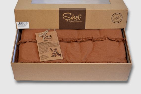 Постільна білизна Sikel Stonewashed Soho Firfirli 200 х 220 см Tutun | Зображення 3