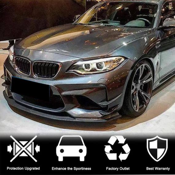 Накладки на передній бампер (для F87 M2, Карбон) для BMW 2 серія F22/23 2014-2021 рр | Зображення 1