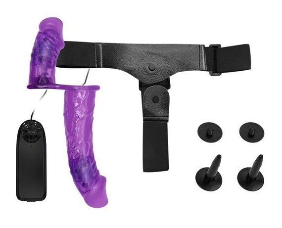 Страпон з вібрацією з 2-ма вібромоторами ULTRA PASSIONATE HARNESS STRAP-ON, BW-022060-1 Sex Aura | Зображення 6