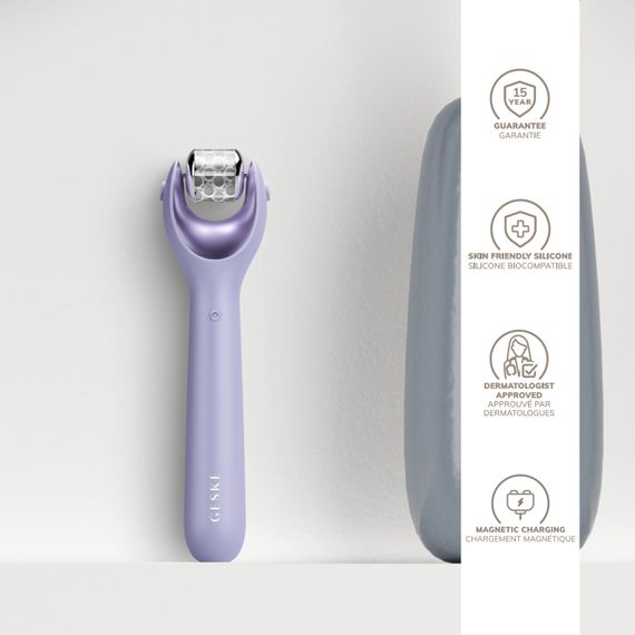 Електронний ролер для обличчя з мікроголками GESKE MicroNeedle Face Roller 9в1 purple | Зображення 2