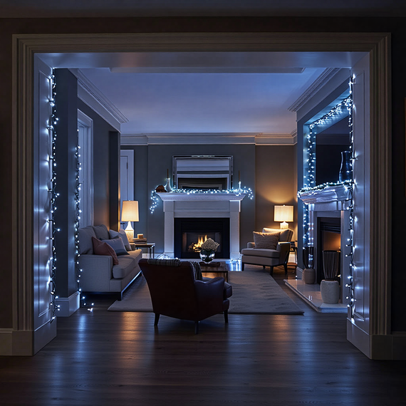 Новорічна гірлянда кімнатна нитка 14 м 160 LED кімнатна гірлянда чорний провід Біле світло W160LED16MBW | Зображення 5