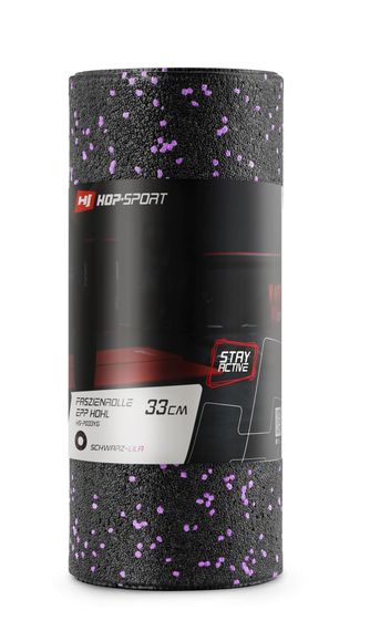 Роллер масажер (валик, ролик) гладкий Hop-Sport EPP 33см HS-P033YG чорно-фіолетовий | Зображення 2