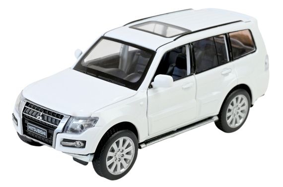 Машина металева 68463W 1:33 "Mitsubishi Pajero 4WD Turbo", на батарейках, світло, звук, відкриваються двері, коробка 18x9x8 см АВТОПРОМ | Зображення 1