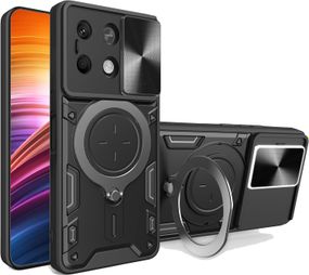 Чохол Magnetic Stand з захистом камери для Xiaomi Redmi Note 13 Pro 5G / Poco X6 колір Чорний