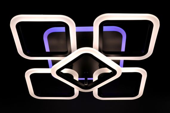 Люстра світлодіодна стельова LED світильник для квартири на стелю лед з пультом 25748 Чорний 11х41х55 см. | Зображення 5