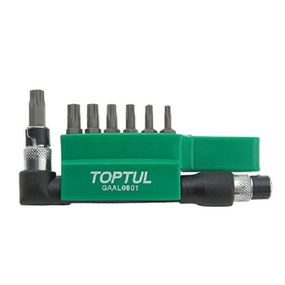 Набор бит Toptul TORX 1/4&quot; T10H-T40H + Г-обр. переходник 8шт. (GAAL0801)
