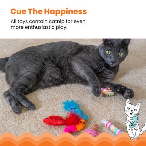 Набор игрушек для котов Outward Hound Kitty Sweet Treats Cat Toys, 6 шт | Зображення 3
