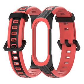 Силиконовый ремешок Primo Mijobs Perfor Classic для фитнес браслета Xiaomi Mi Smart Band 5 - Black-Red