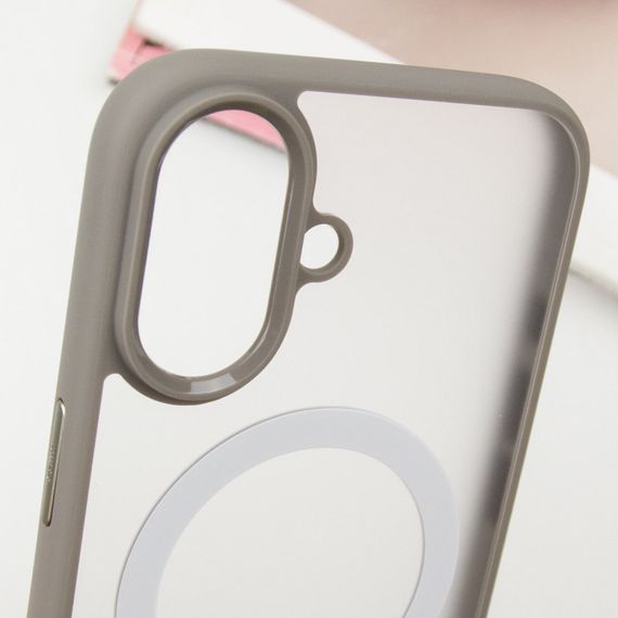 TPU+PC чохол Blueo Skin Friendly Frosted with MagSafe для Apple iPhone 16 (6.1") Сірий | Зображення 4