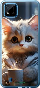 Чохол на Realme C11 2021 Білий кіт "5646t-2485-2448"