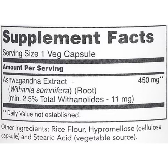 Ашваганда Protocol for Life Balance Ashwagandha Extract 450 mg 90 Veg Caps | Зображення 1