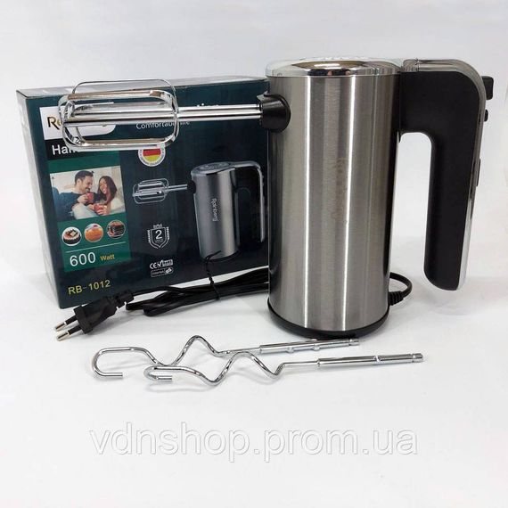 Миксер для замешивания теста ручной Rainberg RB-1012, Ручной миксер с насадками Кулинарный GA-73 | Зображення 7