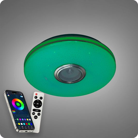Люстра світлодіодна 517 Dlight RGB з пультом і  колонкою 45Вт Білий (02145) | Зображення 3