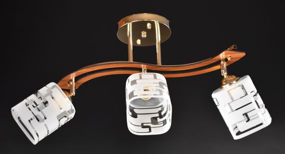 Люстра стельова на 3 лампочки 25304 Золото 29х12х65 см. | Зображення 1