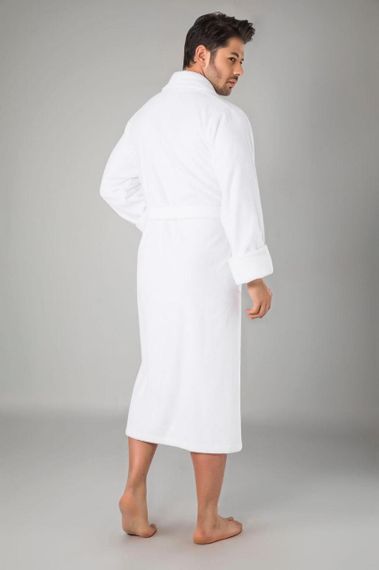 Однотонний маховий халат Nusa 8600, білий M | Зображення 1