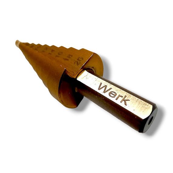 Свердло ступінчате по металу WERK 4-20 mm (4,6,8,10,12,14,16,18,20) | Зображення 1