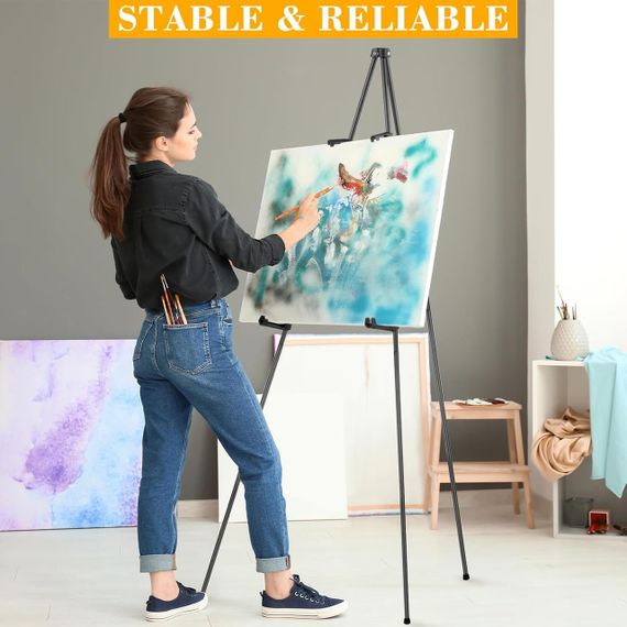 Підставка для мольберта 160 см, складаний телескопічний підлоговий, тринога для полотна, регульований штатив для художника | Зображення 1